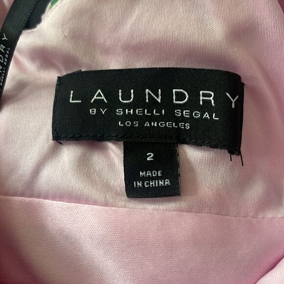 Laundry by Shelli Segal Floral Pleated Chiffon Crisscross Back Maxi Dress Sz 2 - Picture 7 of 12